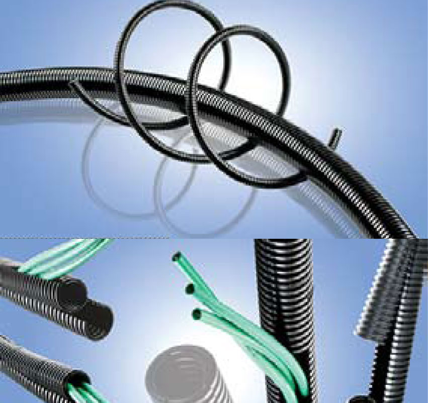 雙併歐規(guī)尼龍浪管 (剖開與可回復(fù)式) Splittable & Recoverable Nylon Corrugated Tubings